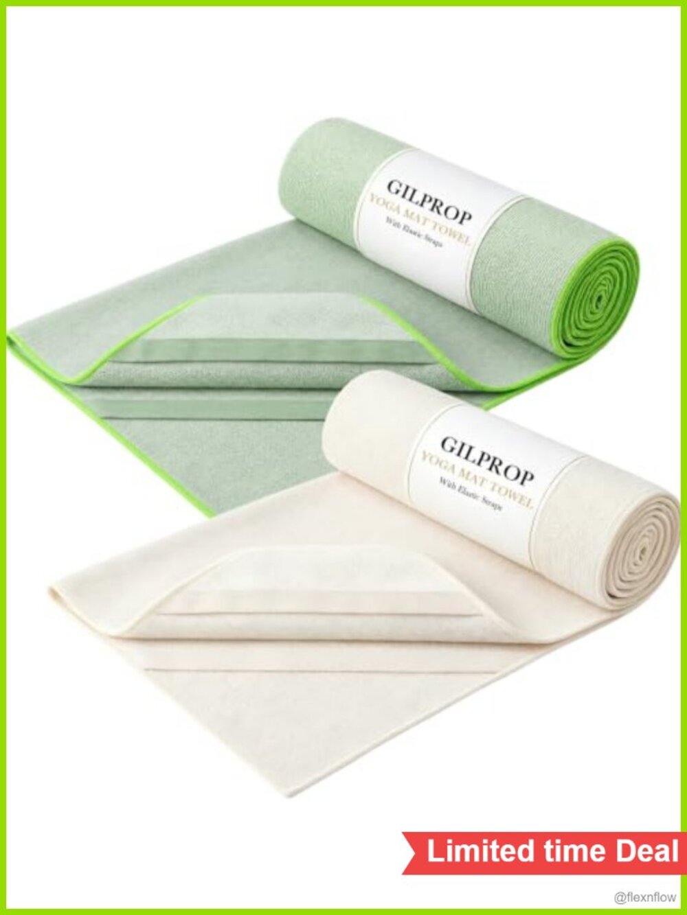 2 Pack Hot Yoga Mat Towel Microfiber Non Slip Pilates 26x72